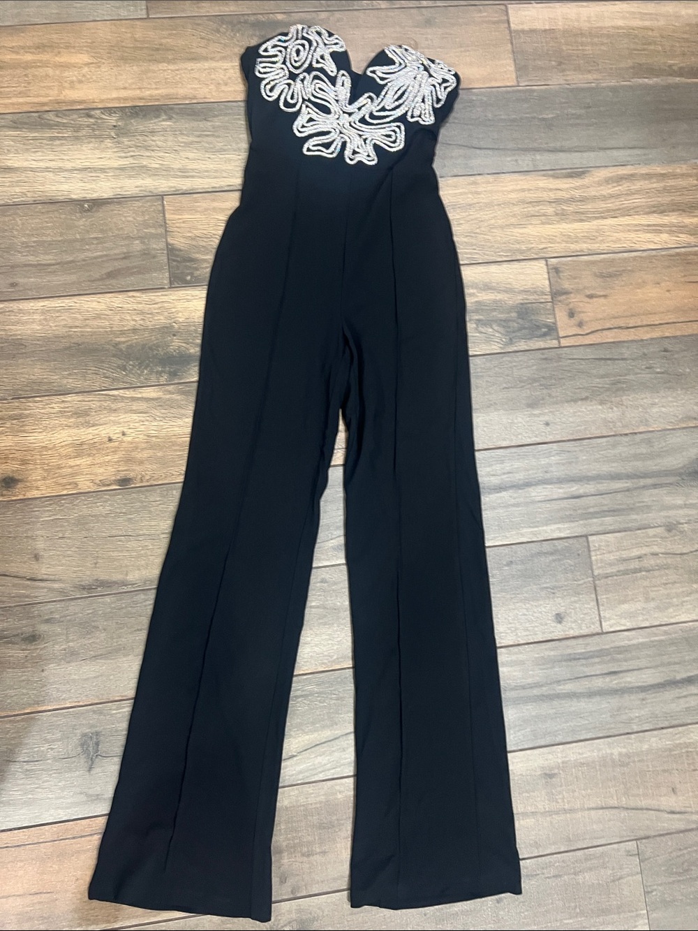 Beautiful Strapless Black Jumpsuit with beautiful embellished detail!!